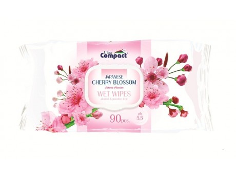 Servetele Umede cu Capac Japanese Cherry Blossom Ultra Compact (set 90)