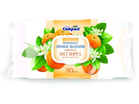Servetele Umede Orange Blossom cu Capac Ultra Compact (set 90)