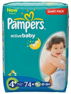 Scutece Pampers Giant Maxi+ Nr 4+ 9-20Kg (set 74)