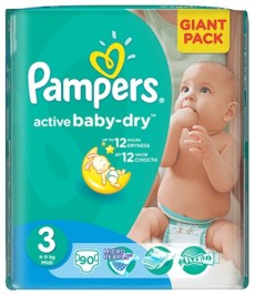Scutece Pampers Giant Mic Nr 3 4-9Kg (set 90)