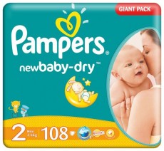 Scutece Pampers Giant Mini Nr 2 3-6Kg (set 108)